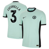 Chelsea Third Vapor Match Shirt 2023-24 with Cucurella 3 printing - Kit Captain