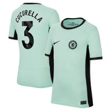 Chelsea Nike Third Stadium Shirt 2023-24 - Kids with Cucurella 3 printing