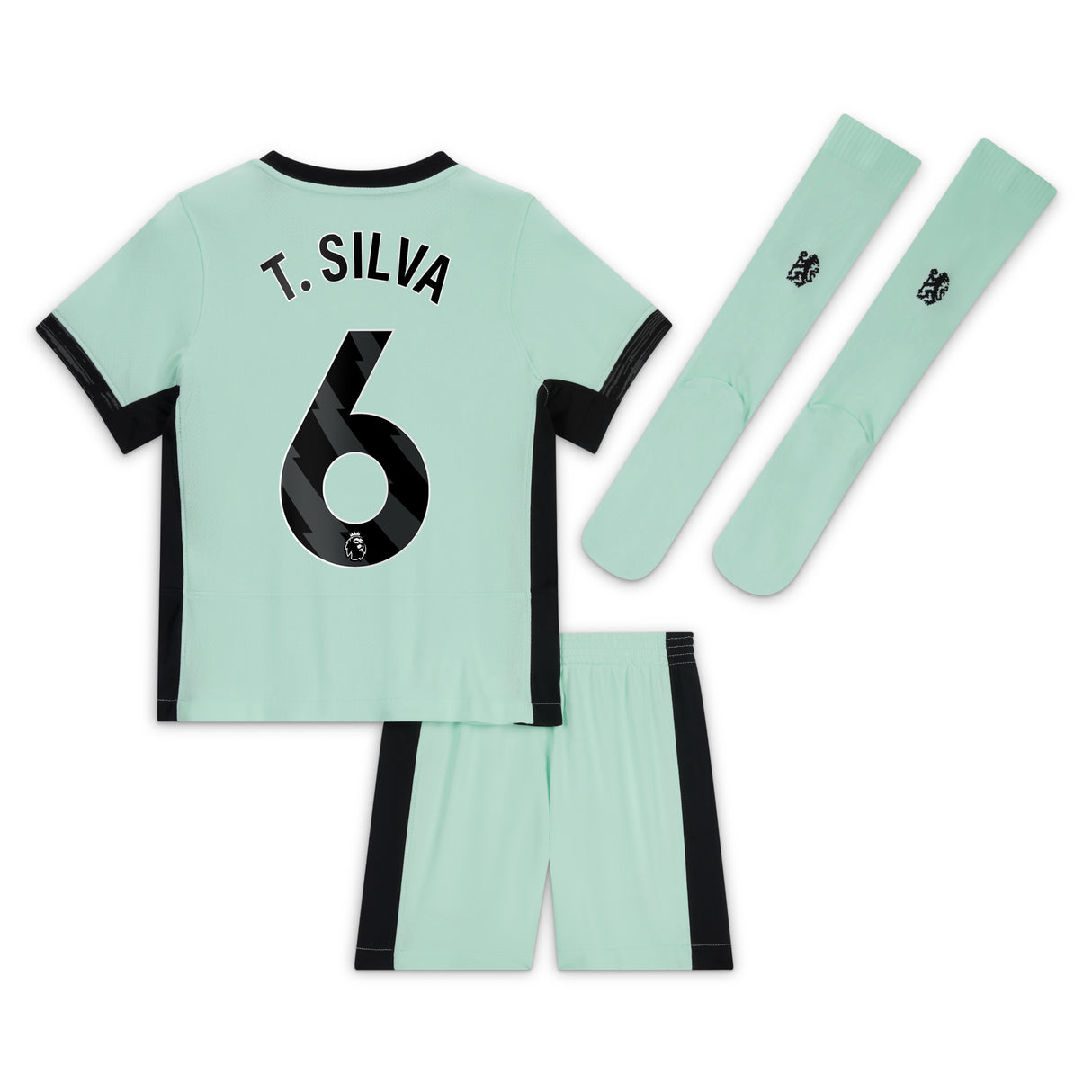 Chelsea Third Stadium Kit 2023-24 - Little Kids with T. Silva 6 printing - Kit Captain