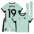 Chelsea Third Stadium Kit 2023-24 - Little Kids with Broja 19 printing - Kit Captain