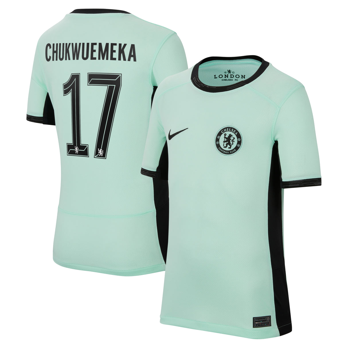 Chelsea Cup Third Stadium Shirt 2023-24 - Kids with Chukwuemeka 17 printing - Kit Captain