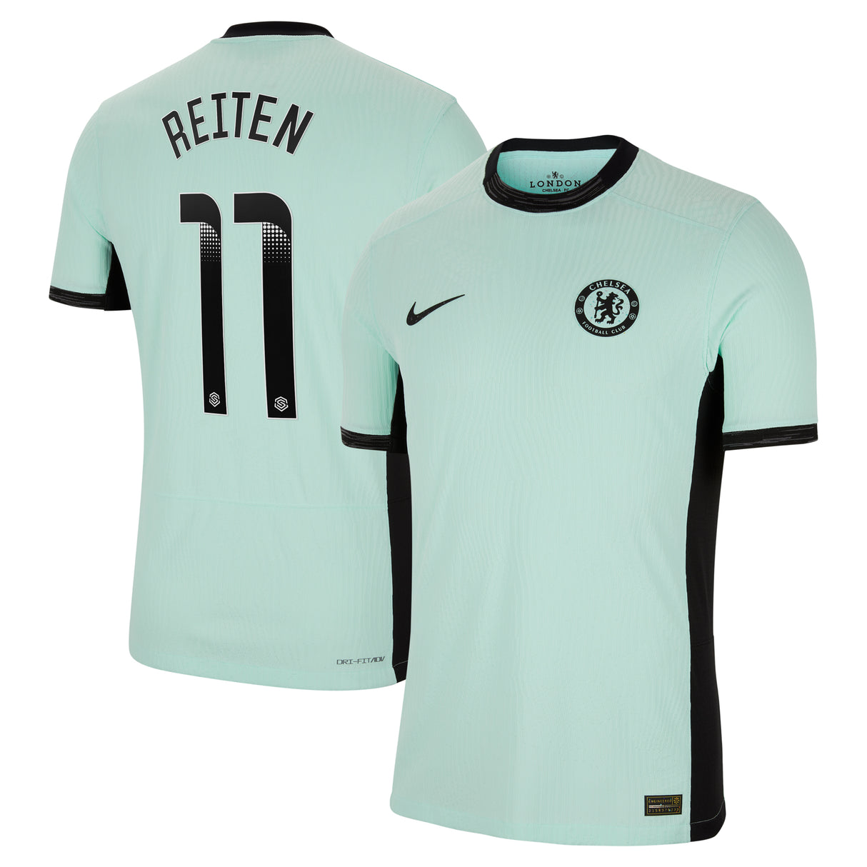 Chelsea WSL Third Vapor Match Shirt 2023-24 with Reiten 11 printing - Kit Captain