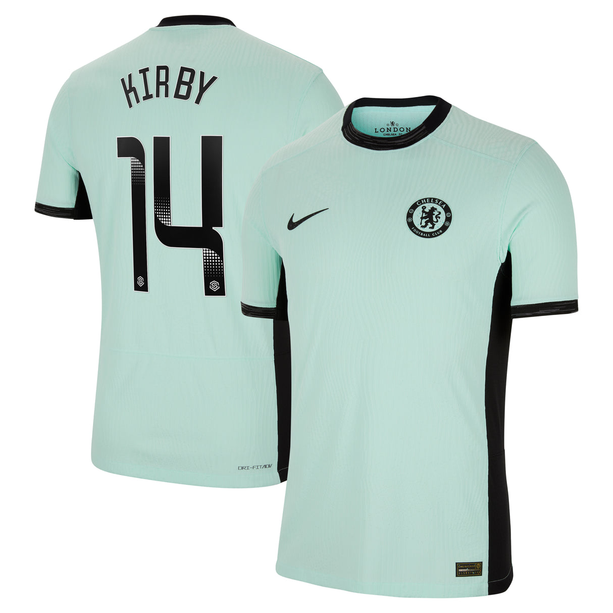 Chelsea WSL Third Vapor Match Shirt 2023-24 with Kirby 14 printing - Kit Captain