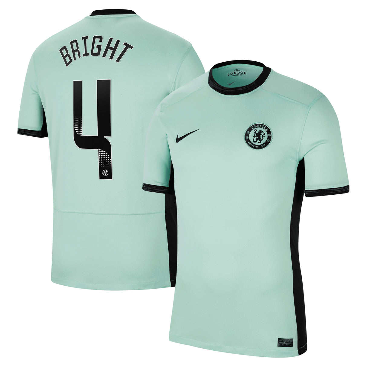 Chelsea WSL Third Stadium Shirt 2023-24 with Bright 4 printing - Kit Captain