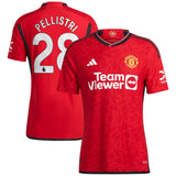 Manchester United EPL adidas Home Authentic Shirt 2023-24 with Pellistri 28 printing - Kit Captain