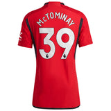 Manchester United EPL adidas Home Authentic Shirt 2023-24 with McTominay 39 printing - Kit Captain