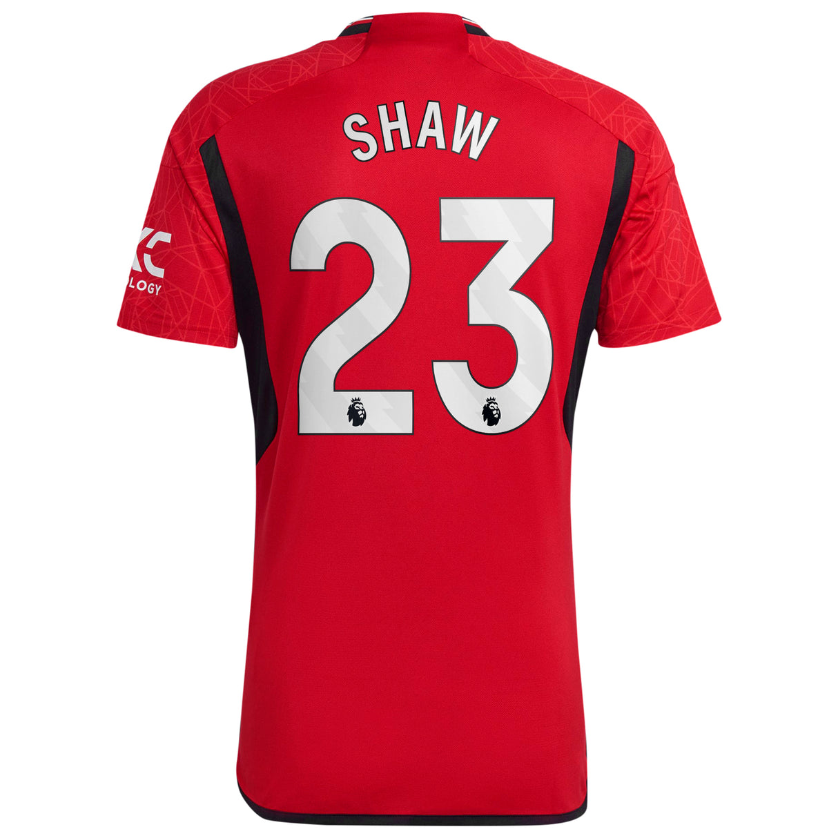 Manchester United EPL adidas Home Shirt 2023-24 with Shaw 23 printing - Kit Captain