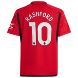 Manchester United EPL adidas Home Shirt 2023-24 - Kids with Rashford 10 printing - Kit Captain