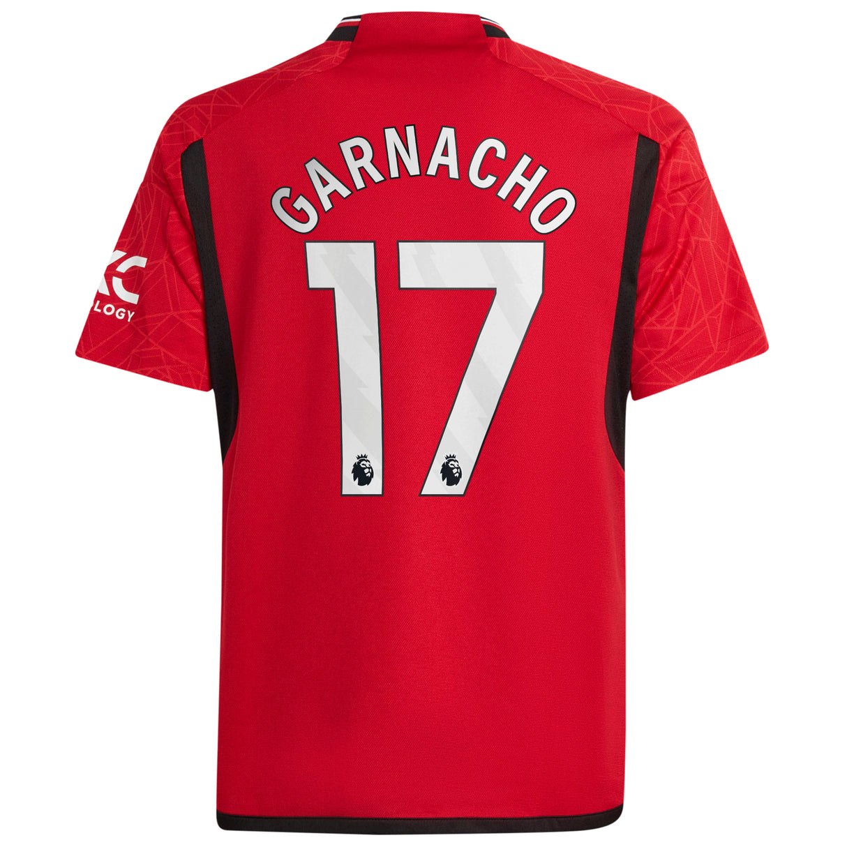 Manchester United EPL Home Shirt 2023-24 - Kids with Garnacho 17 printing - Kit Captain