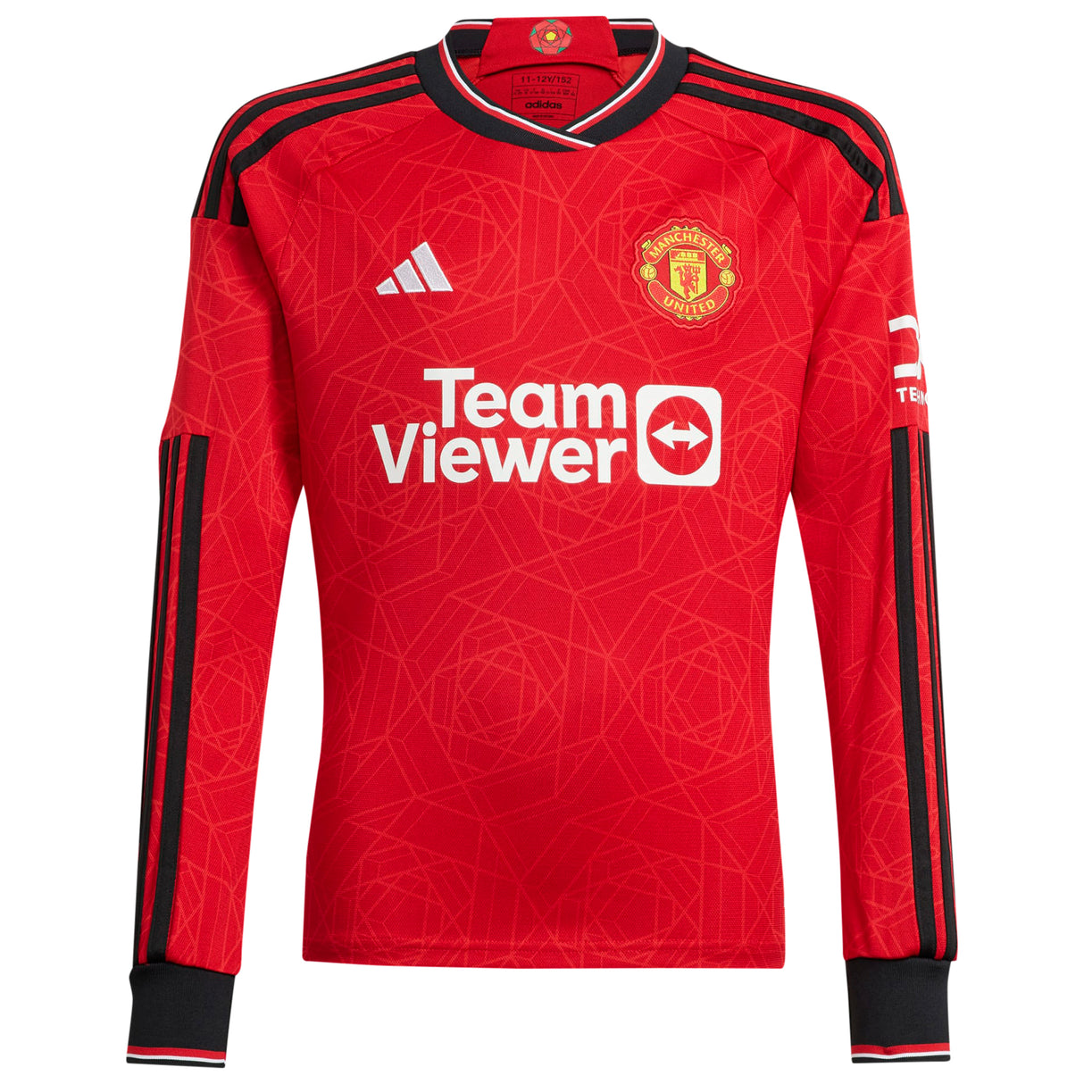 Manchester United EPL adidas Home Shirt 2023-24 - Kids - Long Sleeve with Lindelof 2 printing - Kit Captain