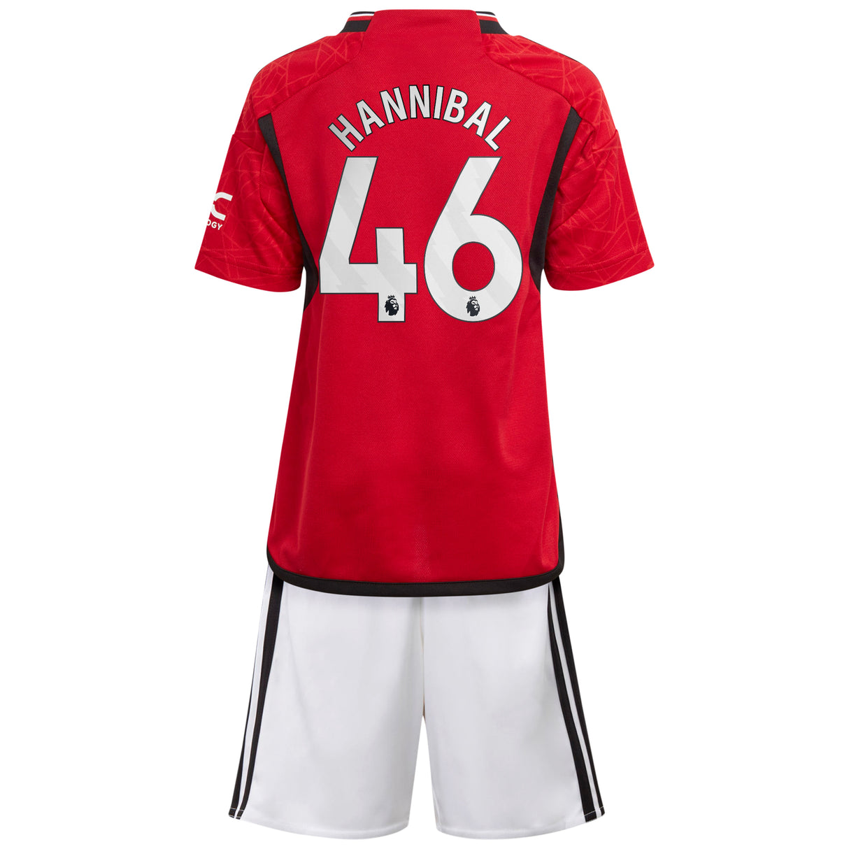 Manchester United EPL adidas Home Minikit 2023-24 with Hannibal 46 printing - Kit Captain