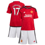 Manchester United EPL Home Mini Kit 2023-24 with Garnacho 17 printing - Kit Captain