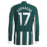 Manchester United EPL Away Authentic Shirt 2023-24 - Long Sleeve with Garnacho 17 printing