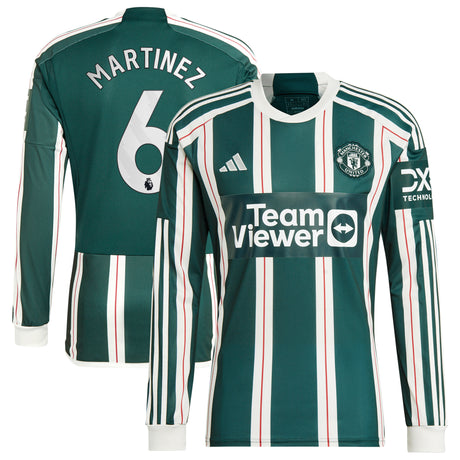 Manchester United EPL adidas Away Shirt 2023-24 - Long Sleeve with Martinez 6 printing