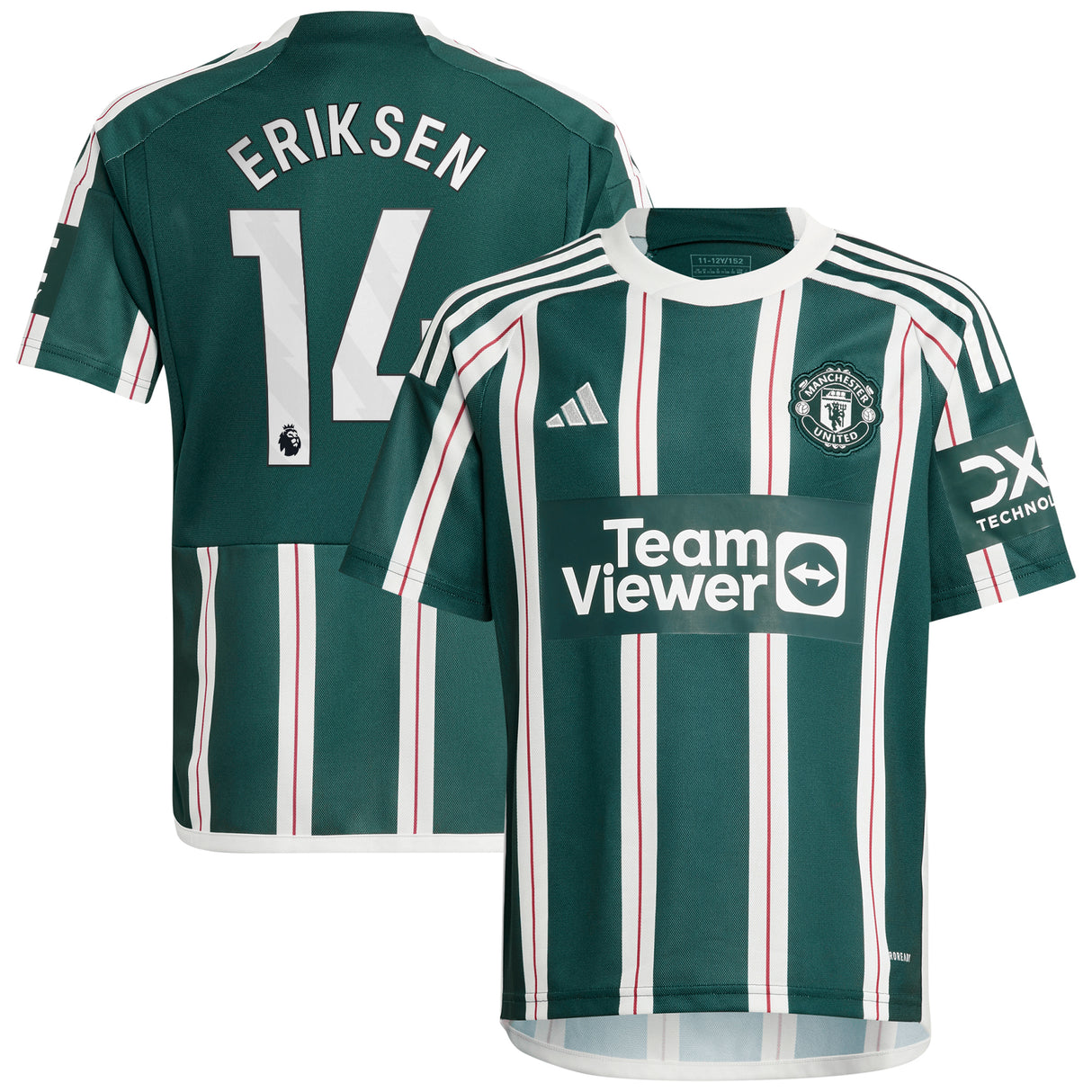 Manchester United EPL adidas Away Shirt 2023-24 - Kids with Eriksen 14 printing - Kit Captain