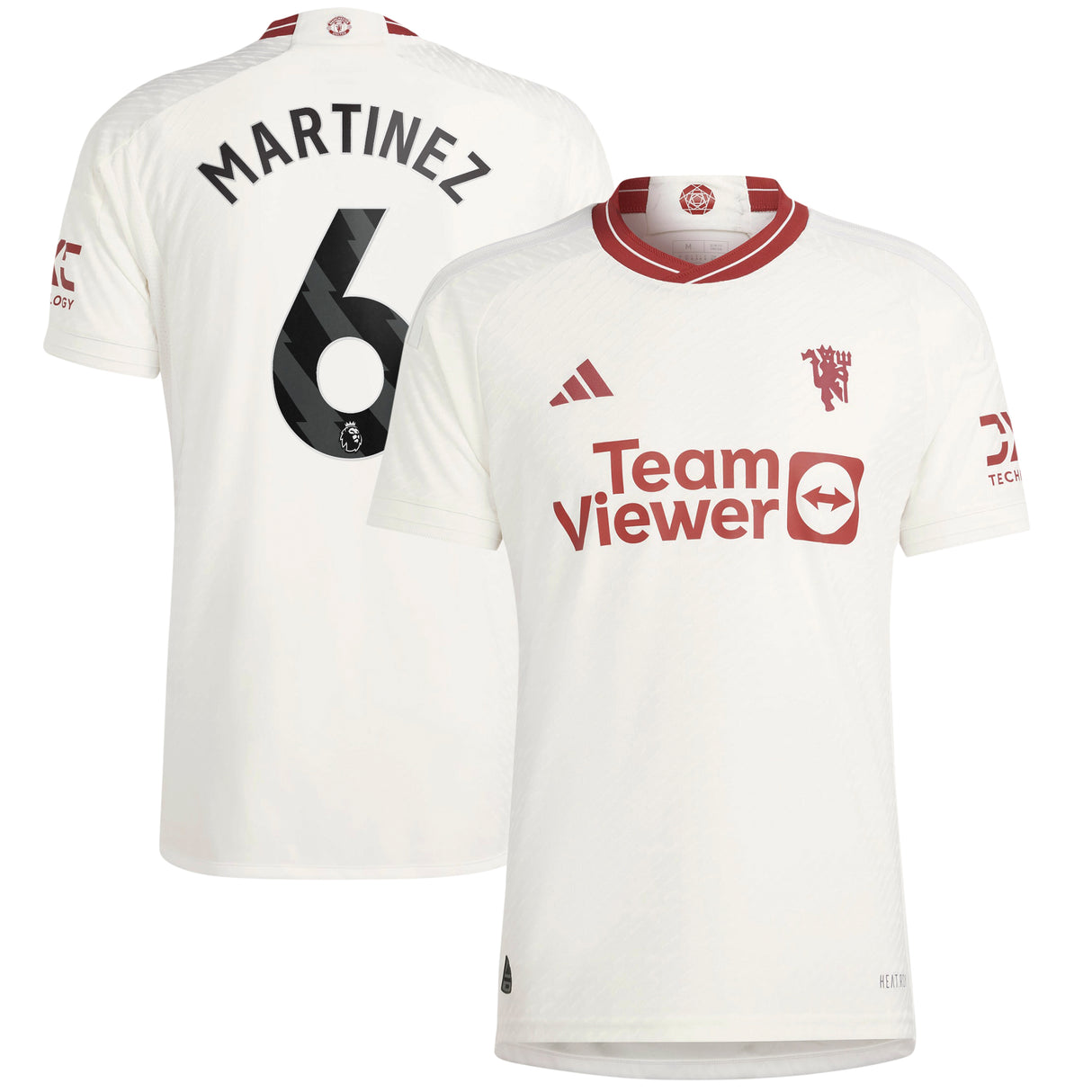 Manchester United EPL adidas Third Authentic Shirt 2023-24 with Martinez 6 printing - Kit Captain