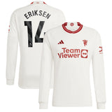 Manchester United EPL adidas Third Shirt 2023-24 - Long Sleeve with Eriksen 14 printing - Kit Captain