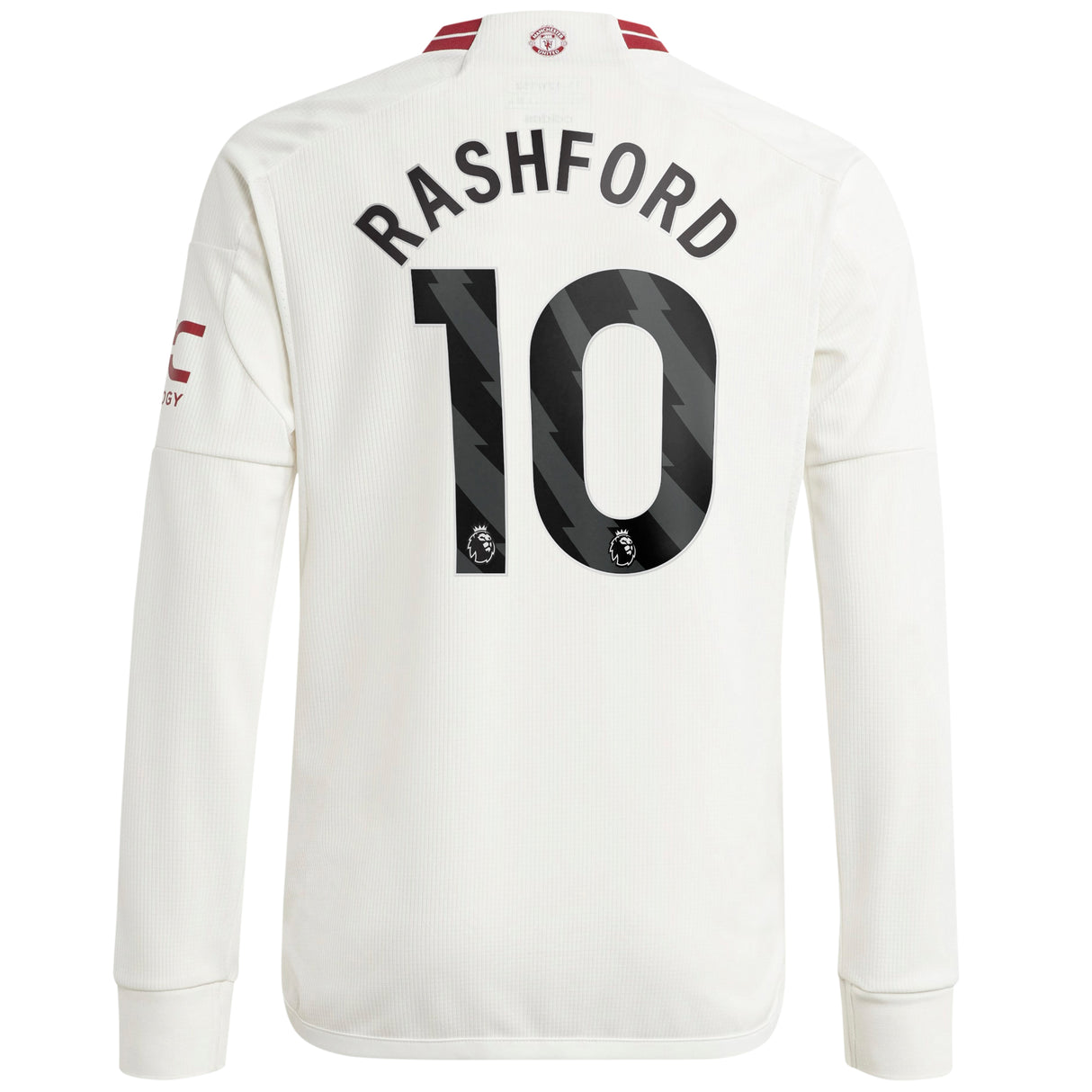 Manchester United EPL adidas Third Shirt 2023-24 - Kids - Long Sleeve with Rashford 10 printing - Kit Captain