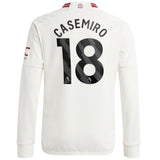 Manchester United EPL adidas Third Shirt 2023-24 - Kids - Long Sleeve with Casemiro 18 printing - Kit Captain