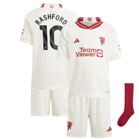 Manchester United EPL adidas Third Minikit 2023-24 with Rashford 10 printing - Kit Captain