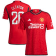 Manchester United WSL adidas Home Authentic Shirt 2023-24 with Clinton 26 printing - Kit Captain