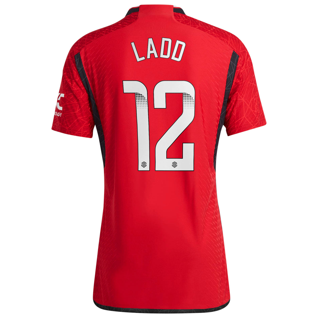 Manchester United WSL adidas Home Authentic Shirt 2023-24 with Ladd 12 printing - Kit Captain