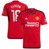 Manchester United WSL adidas Home Shirt 2023-24 with Hanson 18 printing - Kit Captain