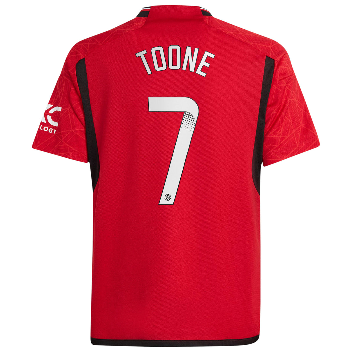 Manchester United WSL adidas Home Shirt 2023-24 - Kids with Toone 7 printing - Kit Captain