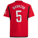 Manchester United WSL adidas Home Shirt 2023-24 - Kids with Mannion 5 printing - Kit Captain