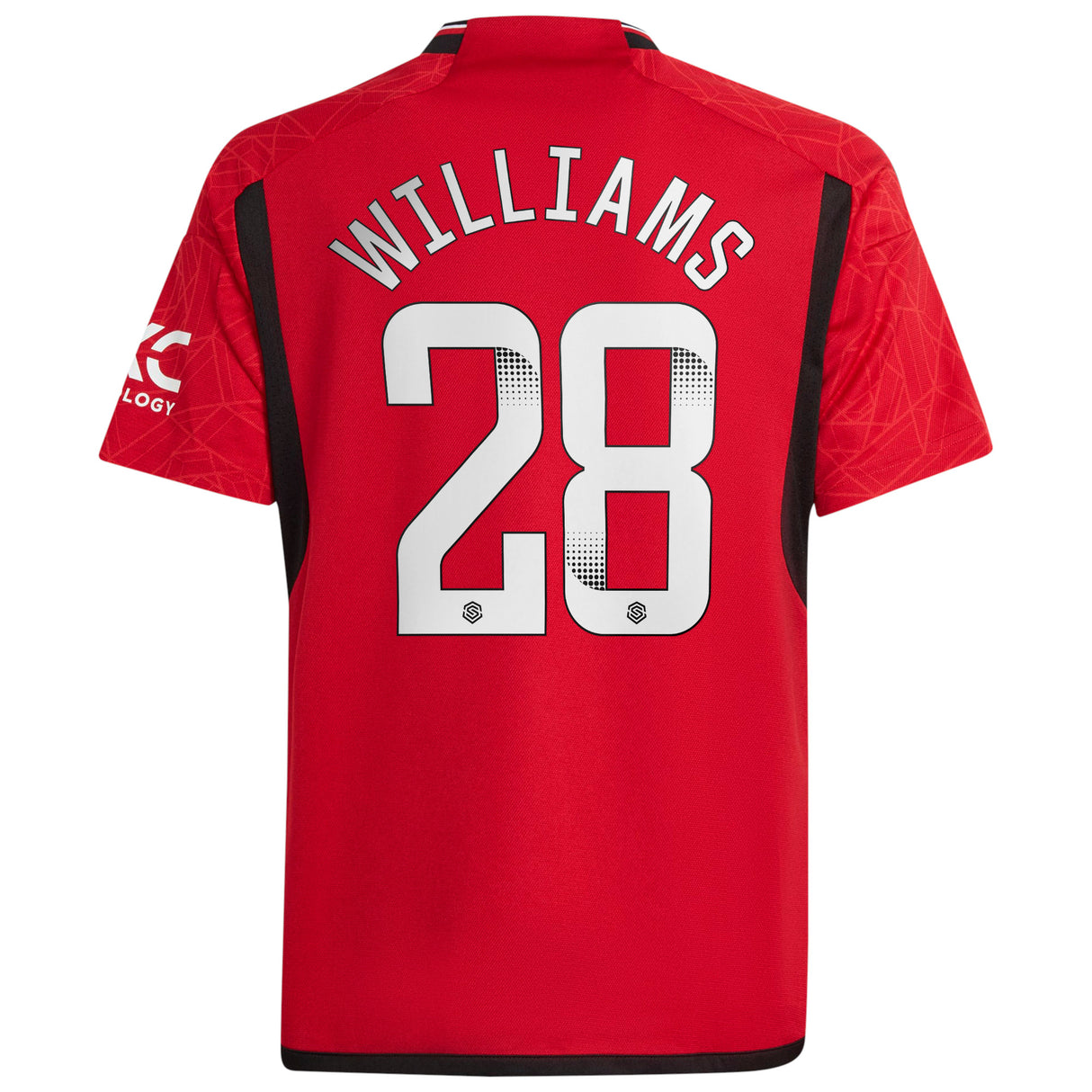 Manchester United WSL adidas Home Shirt 2023-24 - Kids with Williams 28 printing - Kit Captain