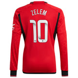 Manchester United WSL adidas Home Shirt 2023-24 - Kids - Long Sleeve with Zelem 10 printing - Kit Captain