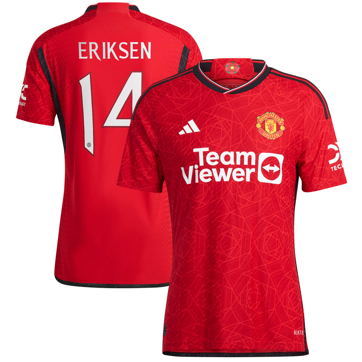 Manchester United Cup Home Authentic Shirt 2023-24 with Eriksen 14 printing - Kit Captain