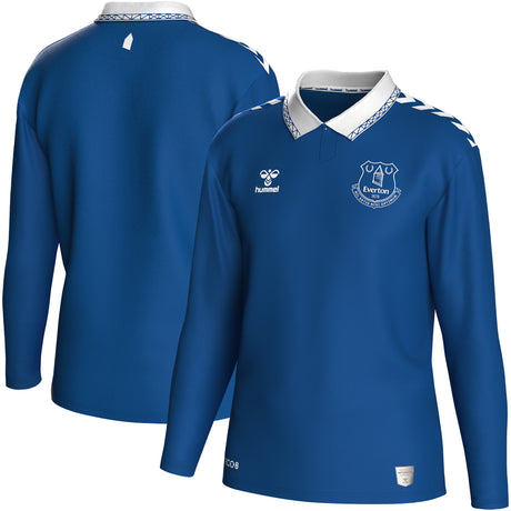 Everton Hummel Home Shirt 2023-24 - Long Sleeve - Kids - Kit Captain