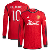 Manchester United Cup Home Authentic Shirt 2023-24 - Long sleeve with Rashford 10 printing - Kit Captain