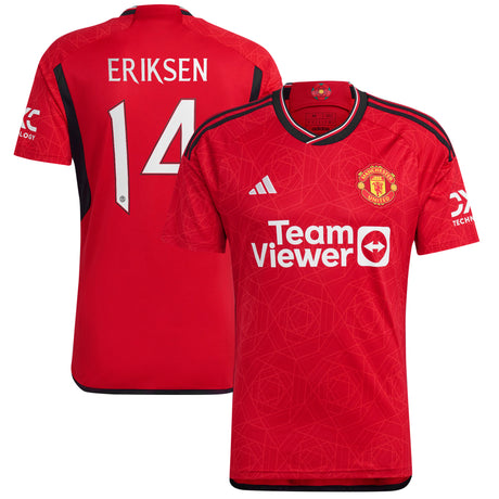 Manchester United Cup Home Shirt 2023-24 with Eriksen 14 printing - Kit Captain