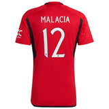 Manchester United Cup Home Shirt 2023-24 with Malacia 12 printing - Kit Captain