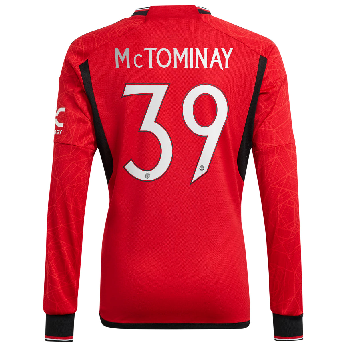 Manchester United Cup Home Shirt 2023-24 - Long Sleeve with McTominay 39 printing - Kit Captain