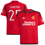 Manchester United Cup Home Shirt 2023-24 - Kids with Sancho 25 printing - Kit Captain