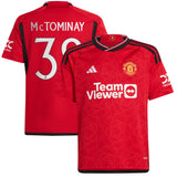 Manchester United Cup Home Shirt 2023-24 - Kids with McTominay 39 printing - Kit Captain