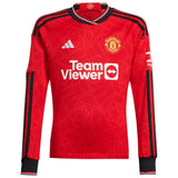 Manchester United Cup Home Shirt 2023-24 - Kids - Long Sleeve with Pellistri 28 printing - Kit Captain