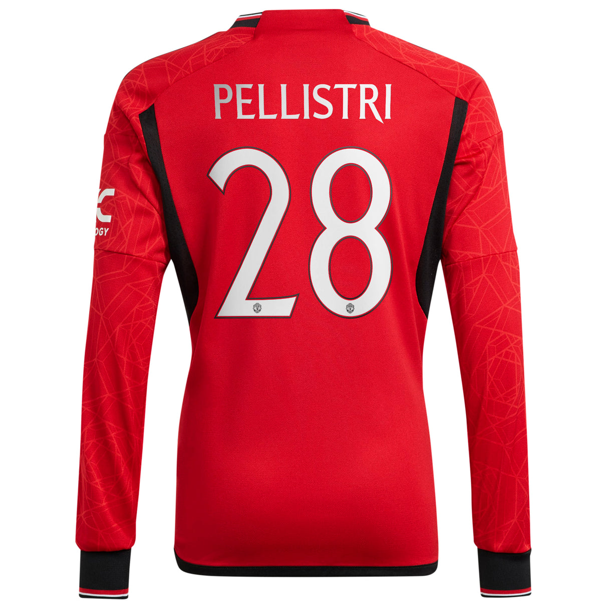 Manchester United Cup Home Shirt 2023-24 - Kids - Long Sleeve with Pellistri 28 printing - Kit Captain
