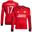 Manchester United Cup Home Shirt 2023-24 - Kids - Long Sleeve with Garnacho 17 printing - Kit Captain