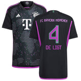 FC Bayern adidas Away Authentic Shirt 2023-24 with De Ligt 4 printing - Kit Captain