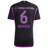 FC Bayern adidas Away Shirt 2023-24 with Kimmich 6 printing - Kit Captain