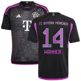 FC Bayern adidas Away Shirt 2023-24 - Kids with Wanner 14 printing - Kit Captain