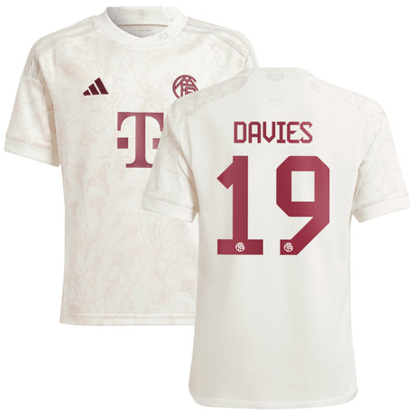 FC Bayern adidas Third Shirt 2023-24 - Kids with Davies 19 printing - Kit Captain