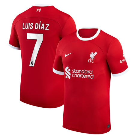 Liverpool Nike Home Stadium Shirt - 2023-24 with Luis DÃ­az 7 printing - Kit Captain