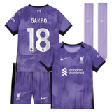 Liverpool Nike Third Stadium Kit 2023-24 - Little Kids with Gakpo 18 printing - Kit Captain