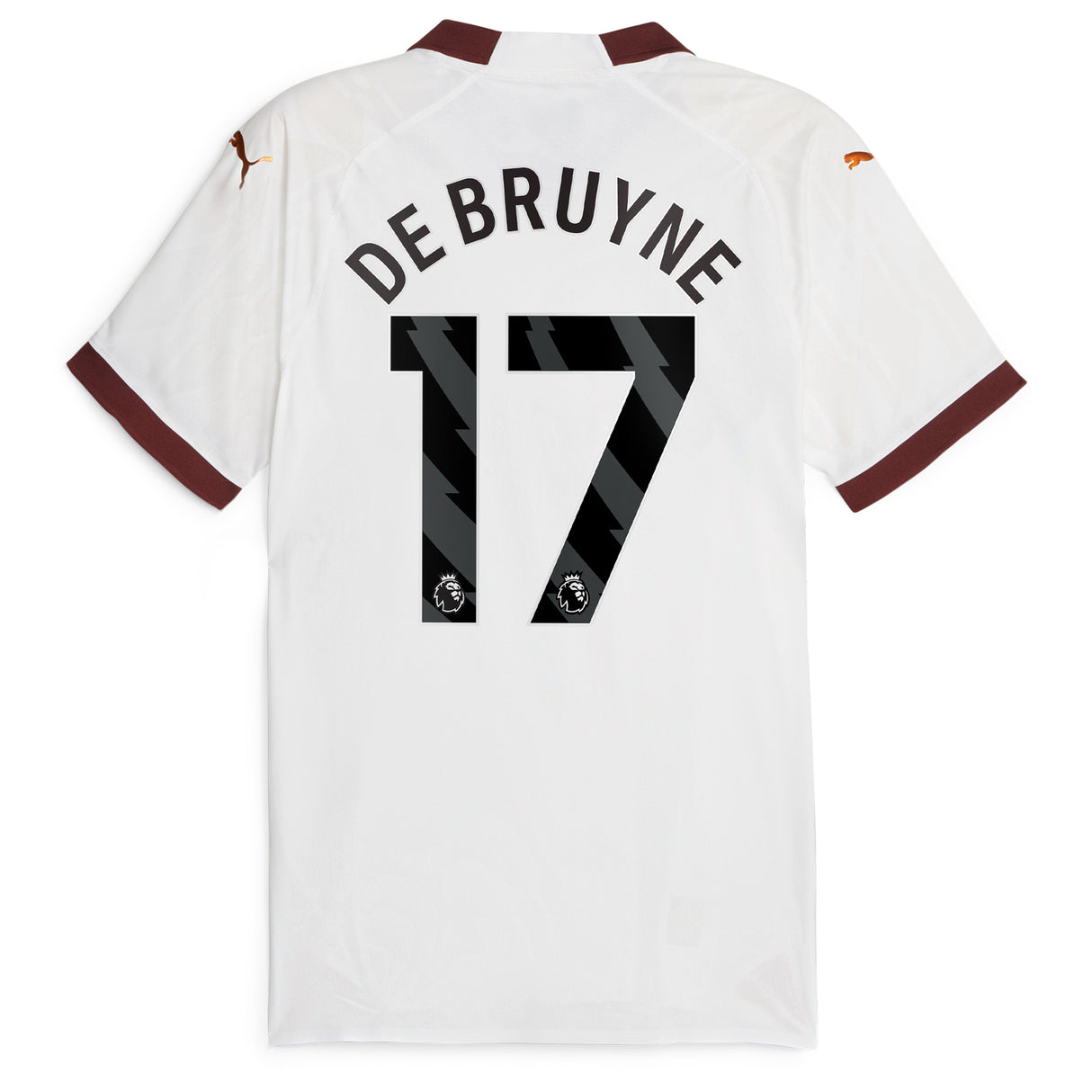 Manchester City Puma Away Authentic Shirt 2023-24 with De Bruyne 17 printing - Kit Captain