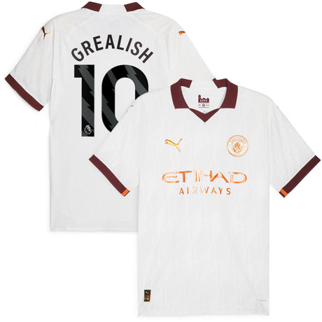 Manchester City Puma Away Authentic Shirt 2023-24 with Grealish 10 printing - Kit Captain